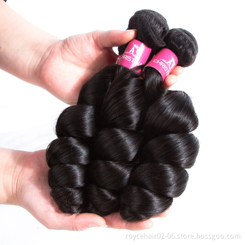 Free Sample Wholesale Price Real Unprocessed Raw Virgin Brazilian Hair Loose Wave Bundles with Frontal Closure in China